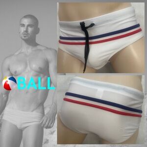 Ball Pouch Swimsuit Medium 32-38" waist Gently worn 82% polyester/18% spandex